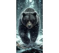 Diamond Painting animal,Ours Diamond Painting Adulte Grand Format 80 x 160 cm,5D DIY Peinture Diamant Adulte,Point de Croix Activite Manuelle Kit pour Decoration Noel Chambre Maison,Cadeau Femme D-845
