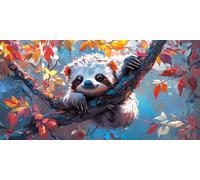 Diamond Painting animal,paresseux Diamond Painting Adulte Grand Format 40x80 CM,5D DIY Peinture Diamant Adulte,Point de Croix Activite Manuelle Kit,Decoration Noel Chambre Maison,Cadeau Femme D-203