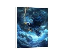 Diamond Painting Animal Peinture Diamant Adulte Aigle Kit DIY de Diamond Painting 5D Complet, Activité Manuelle Adulte, Kit d'Art Diamant pour Débutants, Décoration Murale pour Maison 40x55cm 0a-144