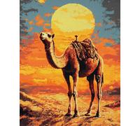 Diamond Painting, animalChameaux dans le désert 5D DIY Broderie Diamant Painting Kit Peinture Diamant Artisanat Strass Broderie 40x50cm