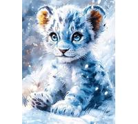 Diamond Painting Animaux, 5D Diamond Painting Complet Accessoires, Peinture Diamant Adulte Strass Point de Croix Loisirs Créatifs, DIY Broderie Diamant pour Débutants, Decoration Maison, 40x50 cm D-28