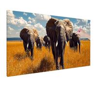 Diamond Painting Animaux, Elephant Diamond Painting Adulte Grand Format 180x80 cm, 5D DIY Peinture Diamant Adulte Loisirs Créatifs avec Rond Full Drill Toile, Decoration Murale, Cadeau Femme S-51