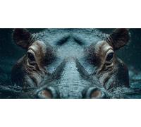 Diamond Painting Animaux Kits, DIY Diamond Painting Adulte Enfant Hippopotame, Carré Full Drill Diamant Loisirs CréAtifs Adultes, Peinture Diamant Cristal Art, Adapté à automne Cadeau 60x120cm g-150
