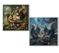 Diamond Painting Anu ouleur 2 Pièces, DIY 5D Diamond Painting Adulte Kit Complet, Kit de Peinture Diamant Croix Cristal pour Enfants, Cadeau Créatif pour Filles, Maison Décoration Murale 0D-1