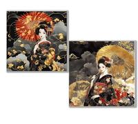 Diamond Painting Anu ouleur 2 Pièces, DIY 5D Diamond Painting Adulte Kit Complet, Kit de Peinture Diamant Croix Cristal pour Enfants, Cadeau Créatif pour Filles, Maison Décoration Murale 0D-1