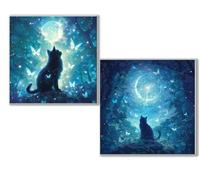 Diamond Painting Anu ouleur 2 Pièces, DIY 5D Diamond Painting Adulte Kit Complet, Kit de Peinture Diamant Croix Cristal pour Enfants, Cadeau Créatif pour Filles, Maison Décoration Murale 0D-1