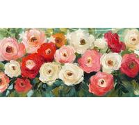 Diamond Painting Aquarelle Diamant Painting Rose Peinture Diamant Adulte Débutants, Diamond Paintings Kit Complet, Point de Croix Cristal Art Artisanat Kits pour Décoration Murale 50x100cm G6-959