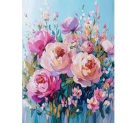 Diamond Painting Aquarelle Diamond painting Adulte, 5D Fleur Peinture Diamant DIY Strass Point de Croix Activité Manuelle Adulte Broderie Diamant, pour Tableau Decoration Murale 80x110 cm O4-381