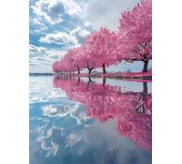 Diamond Painting Arbre 5D Diamond Painting Adulte RivièRe, DIY Peinture Diamant Adulte Full Drill Strass Point de Croix Kits, Broderie Diamant pour Décoration Murale Maison Cadeau 90x120cm Y-4025