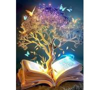 Diamond Painting Arbre De La Vie Peinture Diamant, Grand Format 40x50cm, 5D Diamant Painting Livre, DIY Broderie Diamant Kit Complet, Loisirs CréAtifs Adultes, Tableau Decoration Murale Salon Cadeau