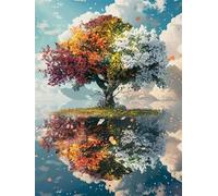 Diamond Painting Arbre De Vie Paysage Peinture Diamant, Broderie Diamant Kit Complet Point de Croix, 5D Diamant Painting PerleTableau en Perles à Coller, Murale Chambre Décoration,Gifts 35x50cm 493X