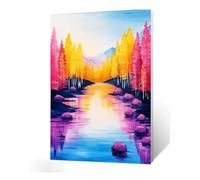 Diamond Painting Arbre Diamant Painting Couleur 5D DIY Full Drill Broderie Diamant Kit Complet, Diamond Paintings Petit Format pour Adultes Débutants, Activité Manuelle, Décoration Noel 60x80cm I0-265