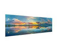 Diamond Painting Arc-en-ciel Diamond Painting Adulte Grand Format 300x100cm, 5D Peinture Diamant Lac Broderie Diamant Kit Complet, DIY Broderie Point de Croix Paintings, Decoration Murale 2Y-47