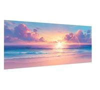 Diamond Painting Arc-en-ciel Diamond Painting Adulte Plage Broderie Diamant Grand Format 50x100cm Diament Peinting Kit, Tableau en Perles à Coller, Peinture de Diamant pour Décoration Murale FD-8744