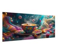 Diamond Painting Arc-en-ciel Diamond Painting Adulte Tasse Broderie Diamant Grand Format 50x100cm Diament Peinting Kit, Tableau en Perles à Coller, Peinture de Diamant pour Décoration Murale FD-8484