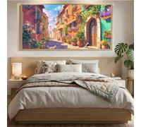 Diamond Painting Architecture,Canevas Kit Complet Adulte Kit,DIY Diamond Painting Paysage Broderie Diamant,5D Diamant Point de Croix Débutants Artisanat Kit,Décor Murale Idée Cadeau,20x40cm Mq-446