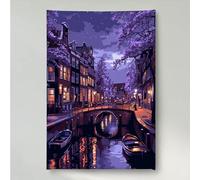 Diamond Painting Architecture Diamond Painting Adulte Fleur Canevas Kit Complet Adulte, Peinture Diamant Enfant, perle Diamont Broderie Diamant Art Accessoires Set pour Cadeau 50 x 65 cm PjY7244 Z-H