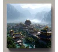 Diamond Painting Architecture Peinture Diamant Adulte Paysage Diamond Painting Adulte, 5D Strass Point de Croix Broderie Diamant Kit Complet, Murale Decoration Maison, Cadeau Femme 40x40cm uk11-11l