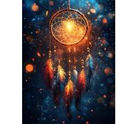 Diamond Painting Attrape-rêves 50x70cm Diamond Painting Adulte Brillant Full Drill Peinture Diamant 5D Broderie Diamant kit Complet, DIY Activité Manuelle Perle Tableau pour Décoration Murale H-262