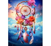 Diamond Painting Attrape-Rêves Ciel Diamond Painting Adulte, DIY Diamond-Painting 5D Peinture Diamant Adulte, Broderie Diamant Kit Complet, Diamant Painting pour Décoration Murale Decor 30x40cm
