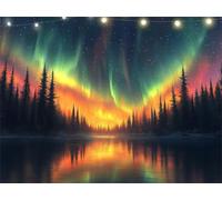 Diamond Painting Aurore Diamond Painting Adulte Arbre Peinture Diamant Adulte, DIY Tableau en Perles à Coller, 5D Full Drill Broderie Diamant Kit Complet pour Décoration Murale Salon 60x80cm K9-1126