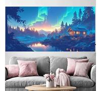 Diamond Painting Aurore Diamond Painting Adulte Grand Format 100x300cm,2026 Nouveau DIY Peinture Diamant Forêt 5D Full Drill Rhinestone Canvas Broderie Cross Stitch Crystal Art Kit Décoration O-531G