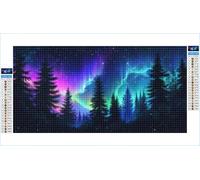 Diamond Painting Aurore Diamond Painting Adulte Grand Format 20x40cm Forêt Broderie Diamant Accessoires Complet, 5D Peinture Diamant Art Crafts Point de Croix Peinture Kit, Decoration Maison G1-428
