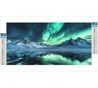 Diamond Painting Aurore Diamond Painting Adulte Grand Format 50x100cm Montagne Broderie Diamant Accessoires Complet, 5D Peinture Diamant Art Crafts Point de Croix Kit, Decoration Maison G1-430