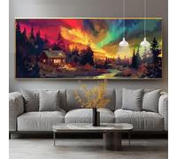 Diamond Painting Aurore Diamond Painting Adulte Grand Format 50x80cm Peinture Diamant Kit Broderie Forêt DIY 5D Perle Diamant a Coller Mosaïque Strass Gemmes Point de Croix Maison Décoration 0-sy1205