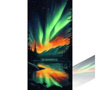 Diamond Painting Aurore Peinture Diamant Kit Complet Adulte Enfant Débutant, DIY 5D Lac Broderie Diamant Grand Format 90x180cm Full Strass Art Mural Deco, Loisirs Créatifs Détente Cadeau Femme 2Z-918