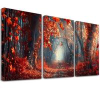 Diamond Painting Automne, 3 Pack Peinture Diamant Adulte Feuilles, 50x70 cm 5D DIY Diamond Painting Kit Complet, Diamant Strass Point de Croix Cristal Paintings pour Decoration Maison, Cadeaux, K-28