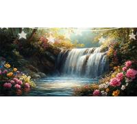Diamond Painting Automne Diamant Painting Rose Peinture Diamant Adulte Débutants, Diamond Paintings Kit Complet, Point de Croix Cristal Art Artisanat Kit pour Décoration Murale Maison 50x100cm G6-919