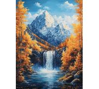 Diamond Painting Automne Diamond Painting Adulte Montagne EnneigéE, Peinture Diamant, 5D Broderie Diamant Activité Manuelle Adulte DIY Carré Strass Artisanat Kits pour Murale Décoration 60x90cm 3-J092