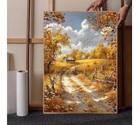 Diamond Painting Automne Diamond Painting Adulte, Peinture Diamant Paysage Crystal Art Adulte 5D DIY Broderie Diamant Décoration Murale Strass Point de Croix pour Decoration Maison 50x70CM -h251FK