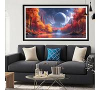 Diamond Painting Automne Diamond Painting Adulte, Planète Peinture Diamant Débutants, DIY Canevas Kit Broderie Diamant Complet Kit Strass Cristal Paintings pour Decoration Chambre Maison 30 x 60 Y6-87