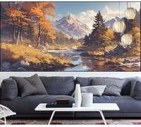 Diamond Painting Automne Diamond Painting Enfant Montagne Broderie Diamant Débutant DIY Peinture Diamant Adulte Activité Manuelle Cristal Art Puzzle Perles Point de Croix Décor Cadeau 80x220cm QL-996