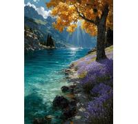 Diamond Painting Automne Peinture Diamant Paysage Diamond Painting Adulte 5D DIY Broderie Diamant Point de Croix Cristal Strass Loisirs Créatifs Adultes pour Decoration, Cadeau 35x50 CM -bby2507AC