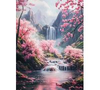 Diamond Painting Automne, RivièRe Diamond Painting Adulte, 5D DIY Cristal Strass Point de Croix Peinture Sets, Peinture Diamant Kit Complet Enfant, pour Cadeau femmes décoratif 100x135cm 0U-568