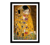 Diamond Painting Baiser de Gustav Klimt,5D DIY Broderie Diamant Painting Kits,Adultes Enfants Strass Point De Croix Diamant Arts Craft pour la Décoration Salon Chambre Murale Round Drill,40x60cm