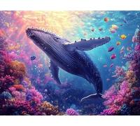 Diamond Painting Baleine, Diamond Painting Enfant Océan, 5D Bricolage Kit Broderie Peinture Diamant, Loisirs Créatifs Adultes Cadeau Personnalisé, Perle Diamant a Coller Maison Décor 30x20cm L2-815