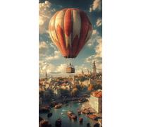 Diamond Painting Barcelone Kit Diamond Painting Adulte MontgolfièRe Peinture Diamant Activité Manuelle Adulte Broderie Diamant 5D DIY Full Drill Rond Artisanat Kits, Murale Décoration 30x60cm N-9C5101