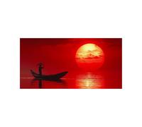 Diamond Painting Bateau 5D DIY Strass Peinture Numero Adulte Lune Cristal Art Canevas Kit Complet Adulte 80 x 160cm, Full Drill Kit Broderie Peinture Diamant pour Decoration Maison Cadeau 2509-10571