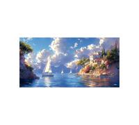 Diamond Painting Bateau 5D DIY Strass Peinture Numero Adulte Nuage Cristal Art Canevas Kit Complet Adulte 30x60 CM, Full Drill Kit Broderie Peinture Diamant pour Decoration Maison Cadeau 2509-8028