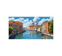 Diamond Painting Bateau 5D DIY Strass Peinture Numero Adulte Venise Cristal Art Canevas Kit Complet Adulte 120x60 cm, Full Drill Kit Broderie Peinture Diamant pour Decoration Maison Cadeau 2509-6329