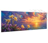 Diamond Painting Bateau, 5D Peinture Diamant Adulte Mer, DIY Diamant Strass Point de Croix Cristal Painting, Grand Diamond Art Kit Enfants, Convient pour La Décoration Murale à La Maison 70x150cm T76