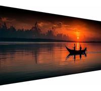 Diamond Painting Bateau Diamond Painting Adulte, Coucher De Soleil Peinture Diamant Enfant, 5D Cristal Strass Point de Croix Puzzle Broderie Diamant Kit Complet pour Murale Decoration 30x60cm fr4-l3
