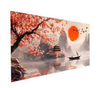 Diamond Painting Bateau, Rond Full Drill Peinture Numero Adulte Arbre, Kit Broderie Canevas Kit Complet Adulte, Strass Cristal Art Peinture Diamant pour Decoration Maison Cadeau 140 x 70cm Model-14134
