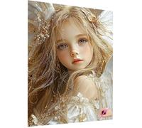 Diamond Painting Beauté Diamant Painting Adulte Enfant, Elfe Peinture Diamant Adulte Kit Complet 5D Bricolage Diamond Peinture Strass Point de Croix Kit pour Decor Murale Cadeau Femme 60x80cm D-95