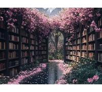Diamond Painting BibliothèQue, Peinture Diamant Paysage Diamond Painting Adulte Grand Format 90x70 cm, 5D DIY Broderie Diamant Point de Croix Loisirs Créatifs pour Decoration Maison -zjn25011SU