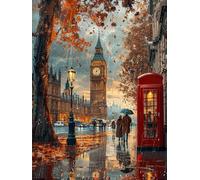 Diamond Painting Big Ben, 5D Diamond Painting Adulte Arbre, DIY Ronde Peinture Diamant, Peinture Diamant Enfant, Débutant Strass Point de Croix, Artisanat Strass Kit, Décoration, 90x120cm I-5002